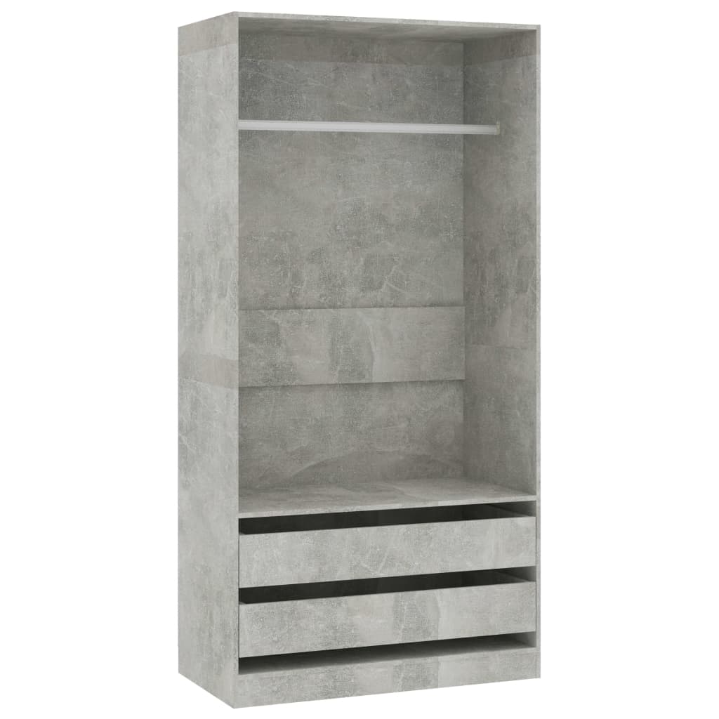 Gray concrete wardrobe 100x50x200 cm Agglomerated