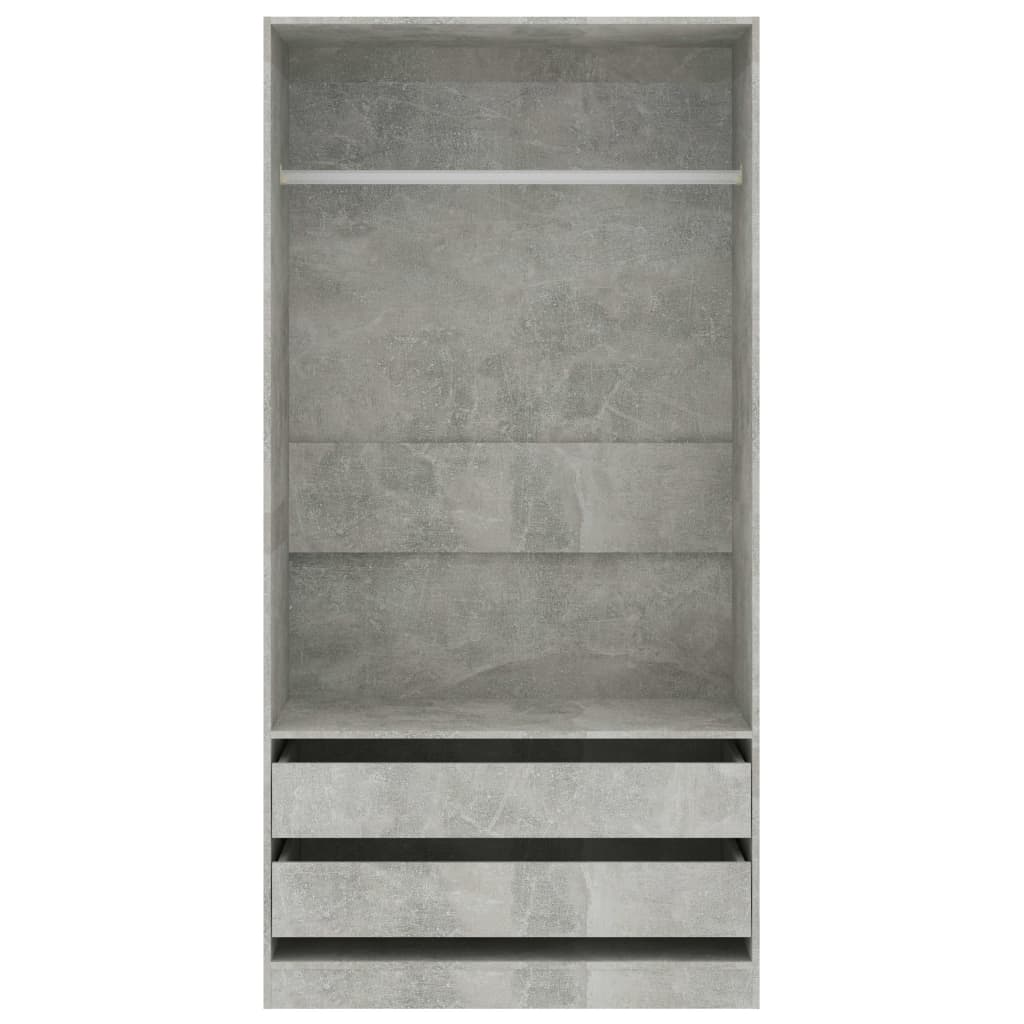 Gray concrete wardrobe 100x50x200 cm Agglomerated