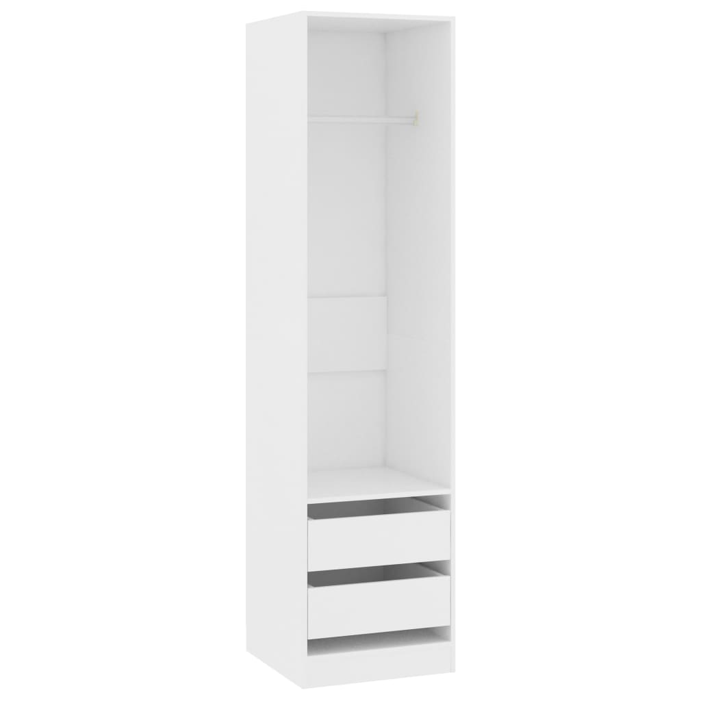 Wardrobe with white drawers 50x50x200 cm engineering wood