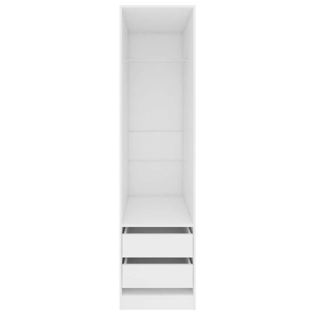 Garde-robe avec tiroirs Blanc 50x50x200 cm Bois d'ingénierie