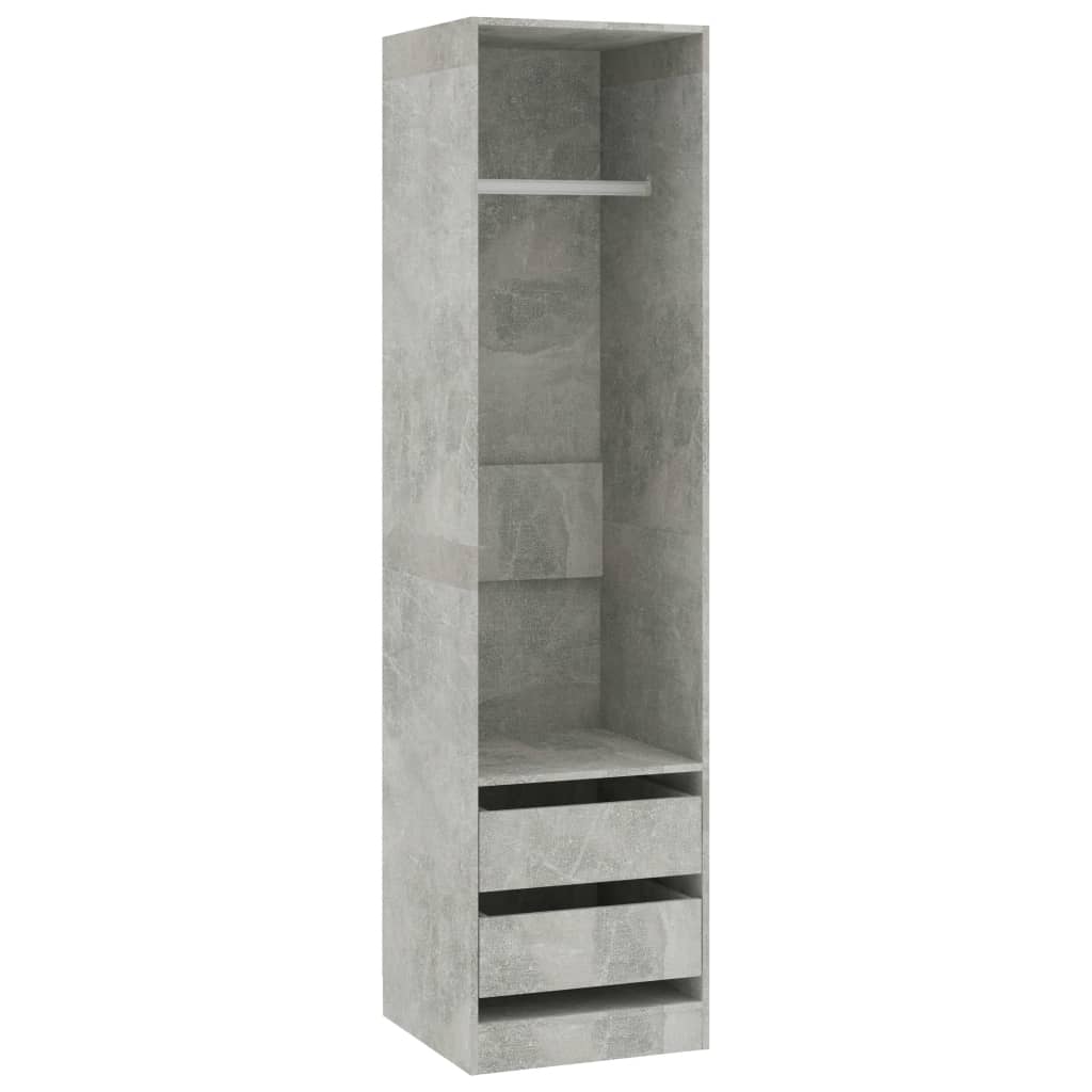 Armadio con cassettiera Truciolare grigio cemento 50x50x200 cm