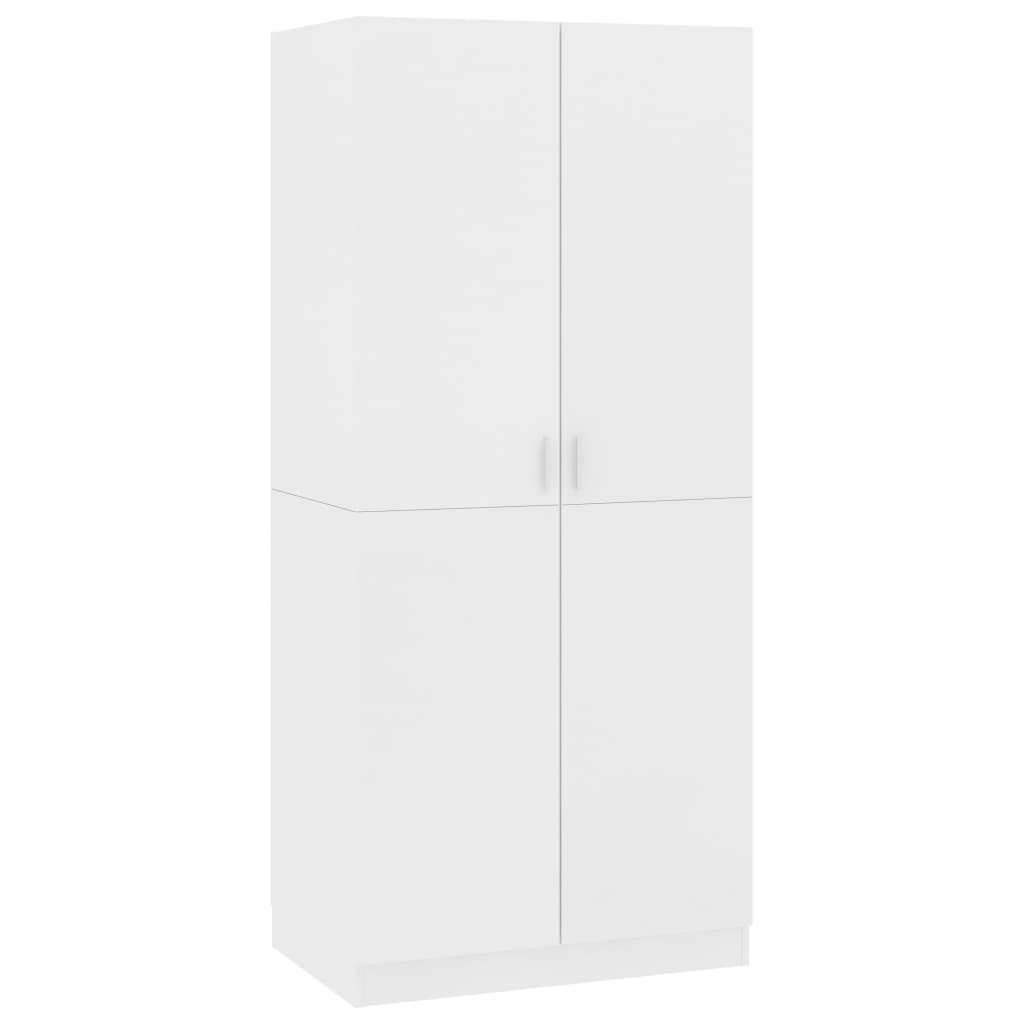 White wardrobe 80x52x180 cm agglomerated