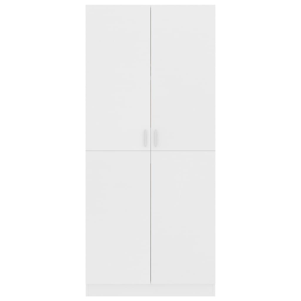 Weiße Kleiderschrank 80x52x180 cm agglomeriert