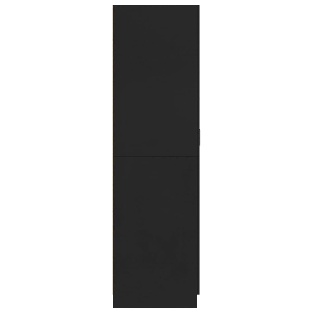 Schwarzer Kleiderschrank 80x52x180 cm agglomeriert