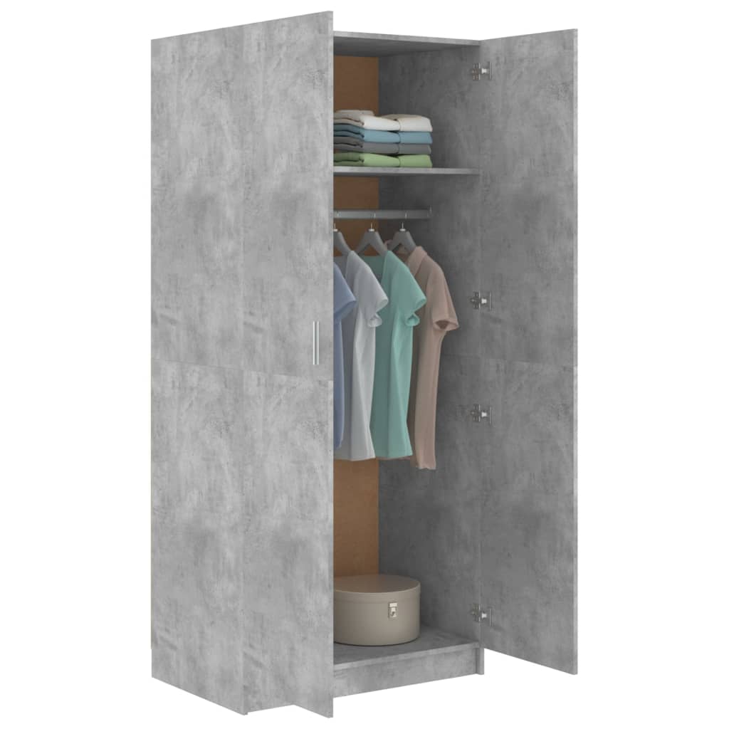 Gray wardrobe concrete 80x52x180 cm agglomerated