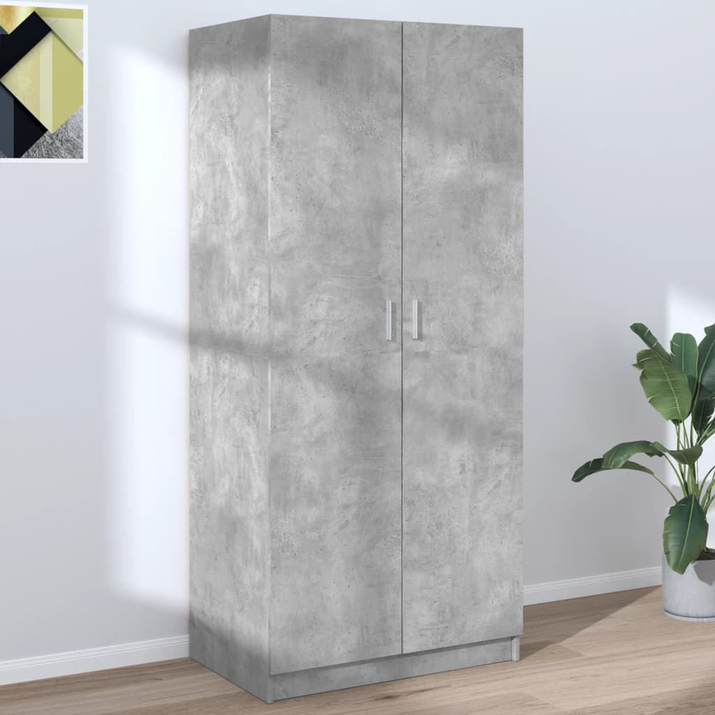 Armadio in truciolato grigio cemento 80x52x180 cm
