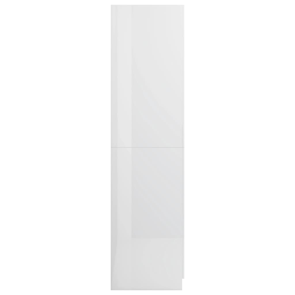 Shiny white wardrobe 80x52x180 cm agglomerated
