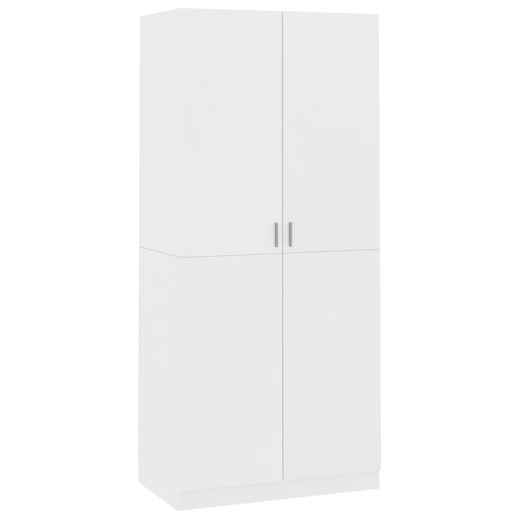 White wardrobe 90x52x200 cm agglomerated