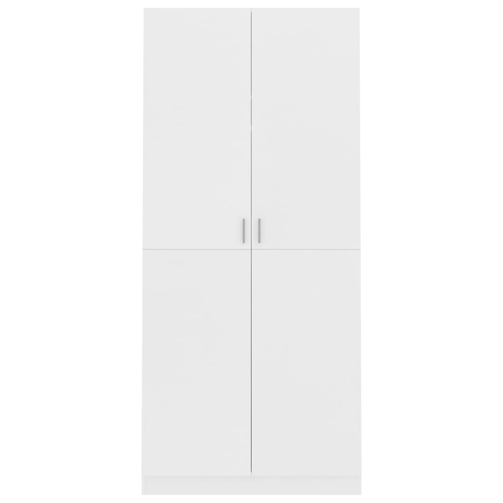 White wardrobe 90x52x200 cm agglomerated