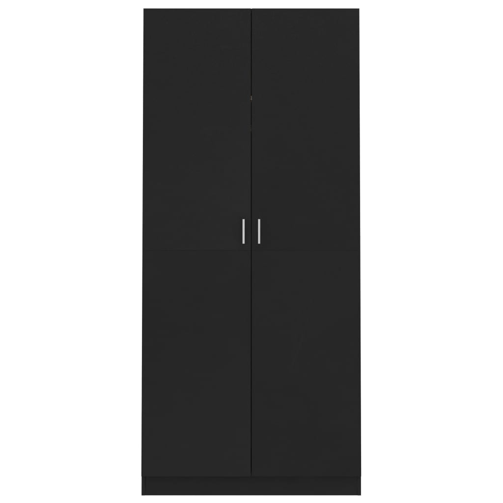 Black wardrobe 90x52x200 cm agglomerated
