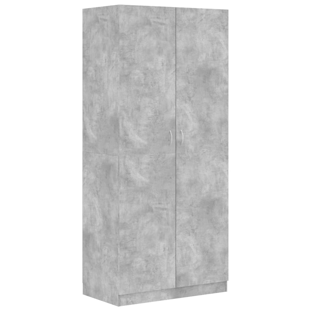 Concrete gray wardrobe 90x52x200 cm Agglomerated