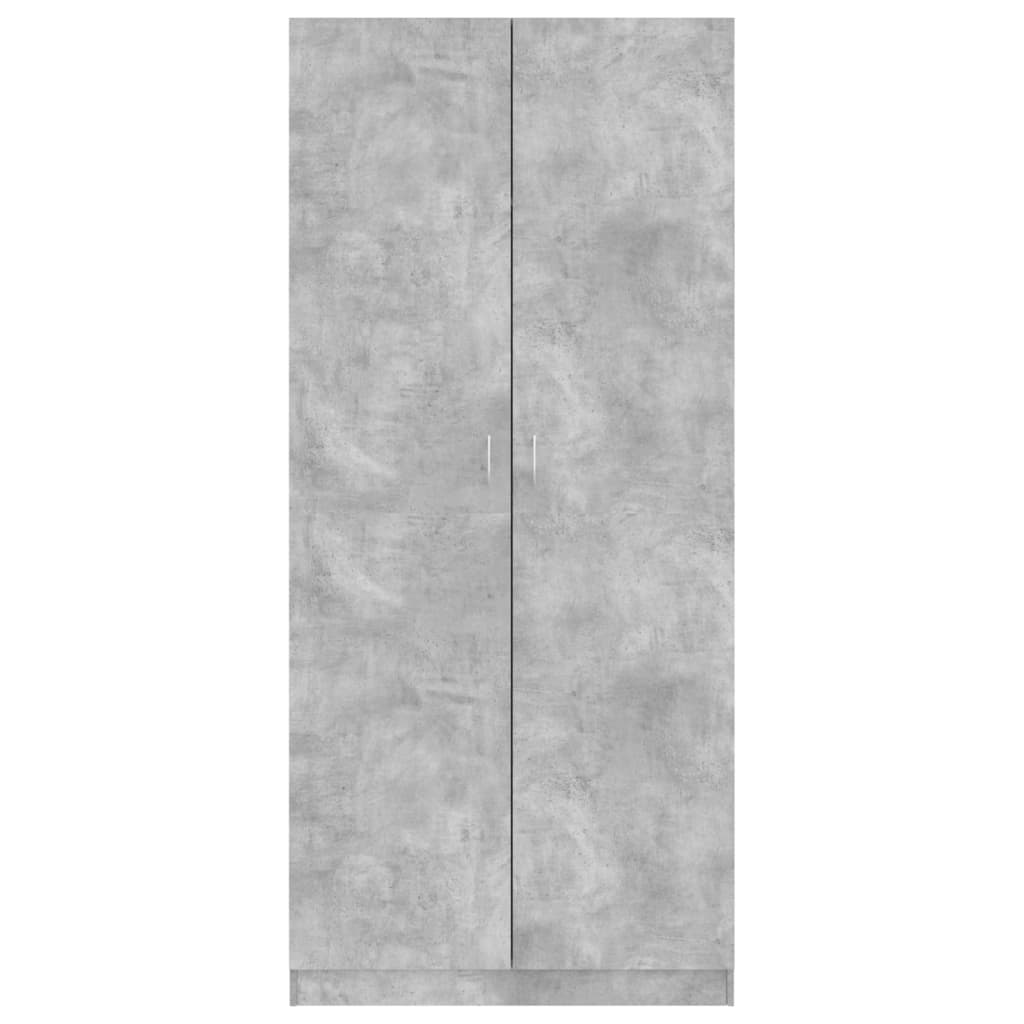 Concrete gray wardrobe 90x52x200 cm Agglomerated