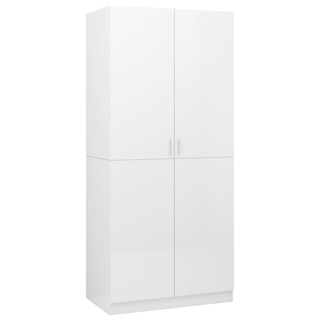 Brilliant white wardrobe 90x52x200 cm Agglomerated