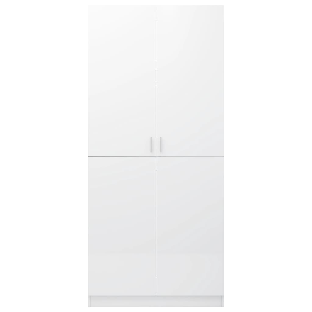 Brillante weiße Garderobe 90x52x200 cm agglomeriert