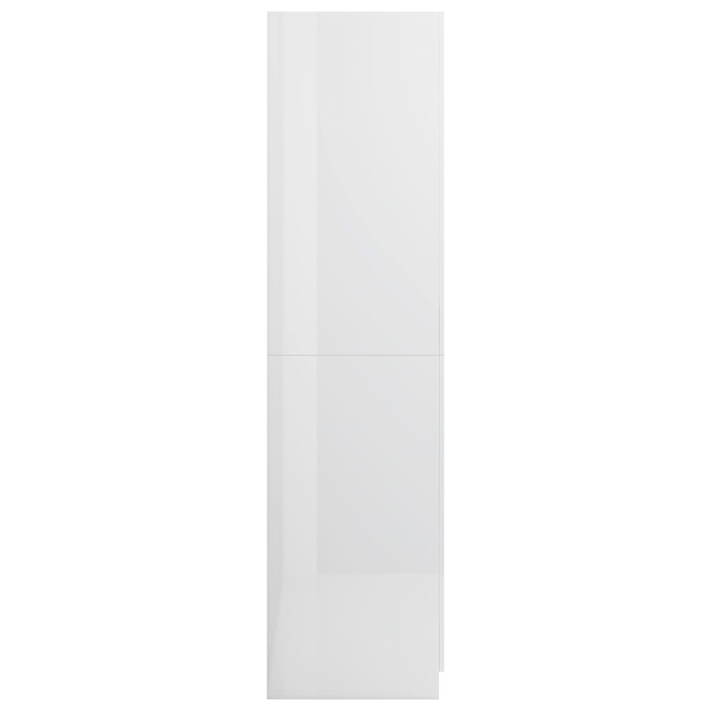 Brillante weiße Garderobe 90x52x200 cm agglomeriert