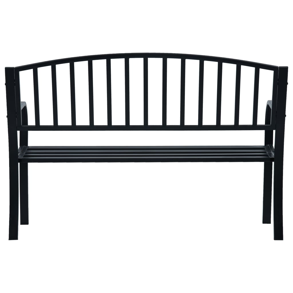 Garden bench 125 cm black steel