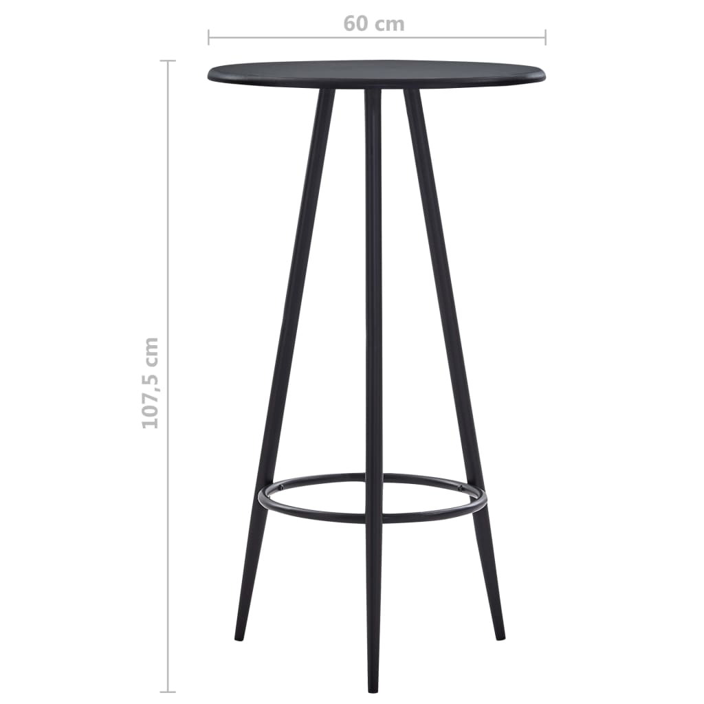 Table de bar Noir 60x107,5 cm MDF
