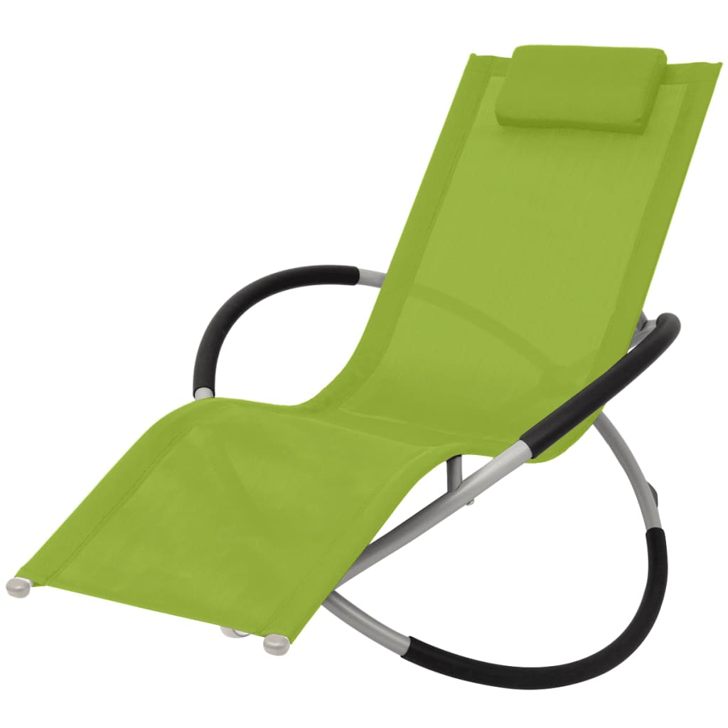 Green steel long geometric chair green steel