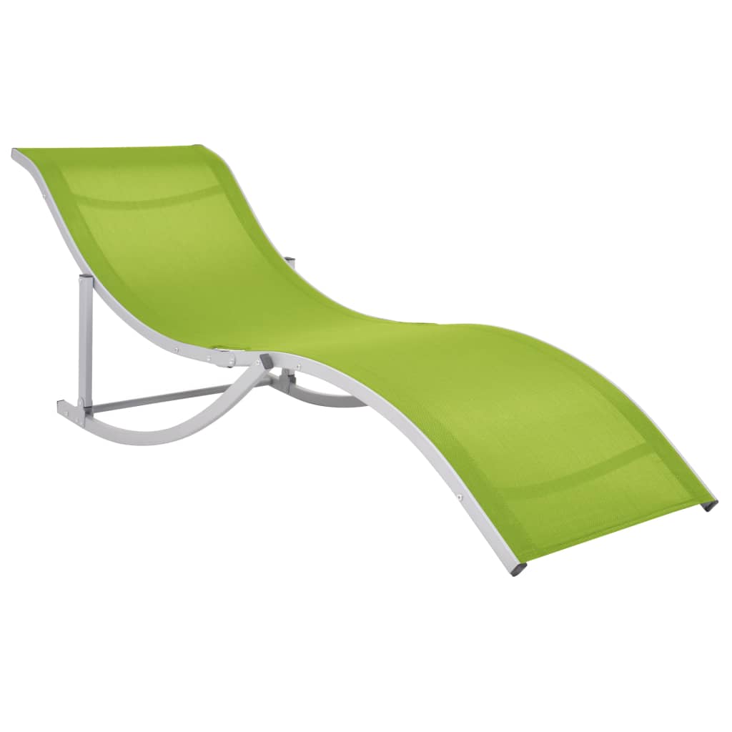 Foldable loungers 2 PCS Green Textilene