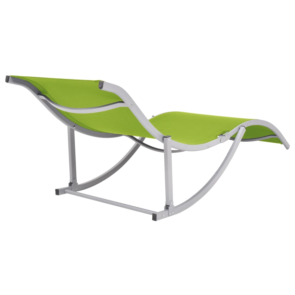 Foldable loungers 2 PCS Green Textilene