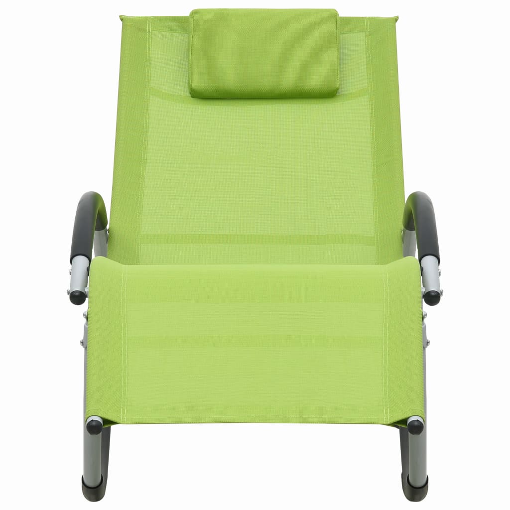 Chaise longue con cuscino Verde Textilène