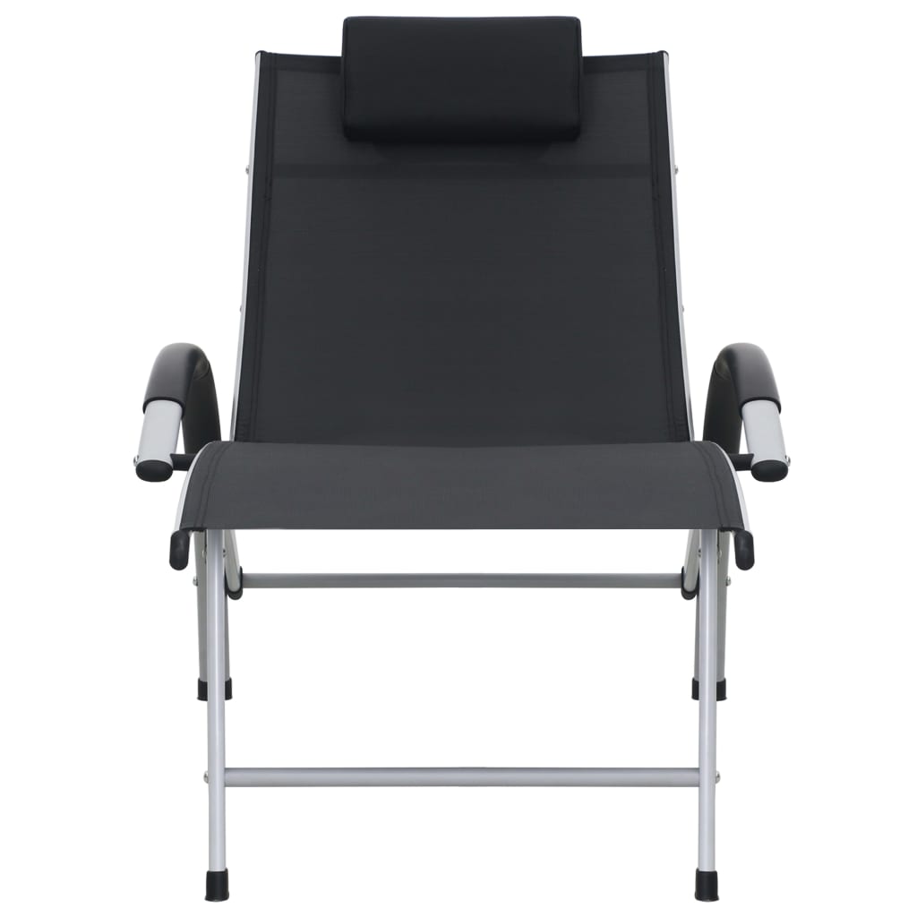 Black textilene aluminum chair