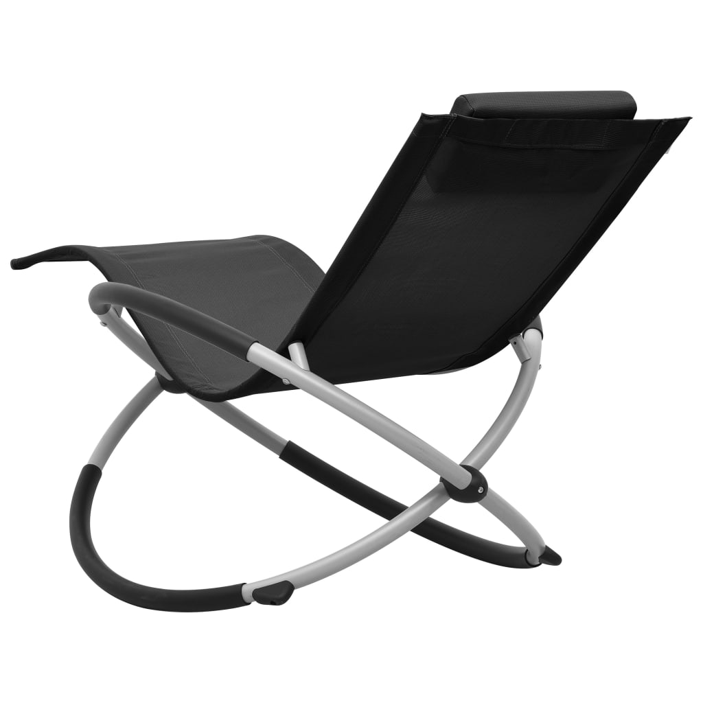 Black steel children's lounge chair