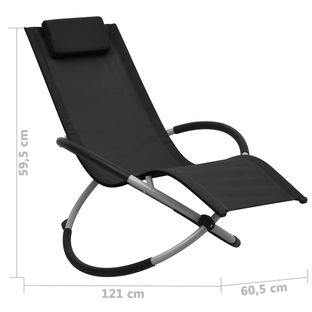 Black steel children's lounge chair