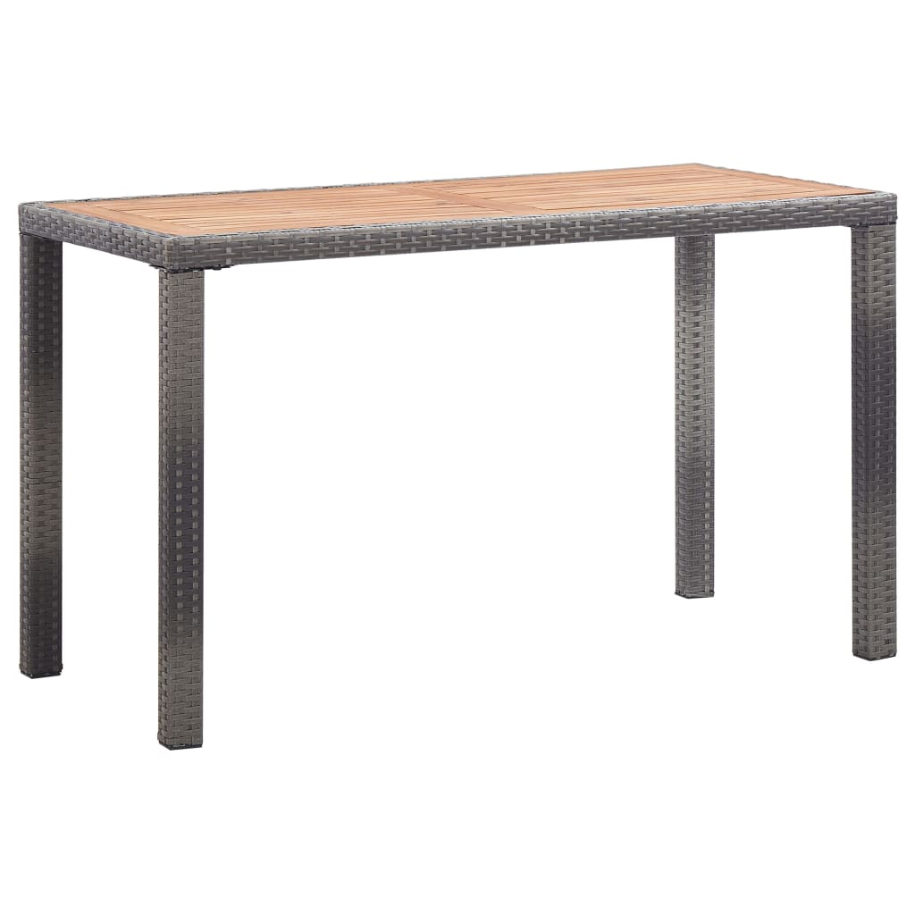 Tavolo da giardino antracite e marrone 123x60x74 cm legno di acacia