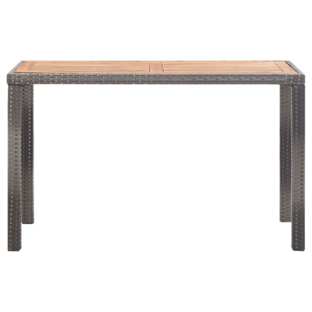 Anthracite and brown garden table 123x60x74 cm acacia wood