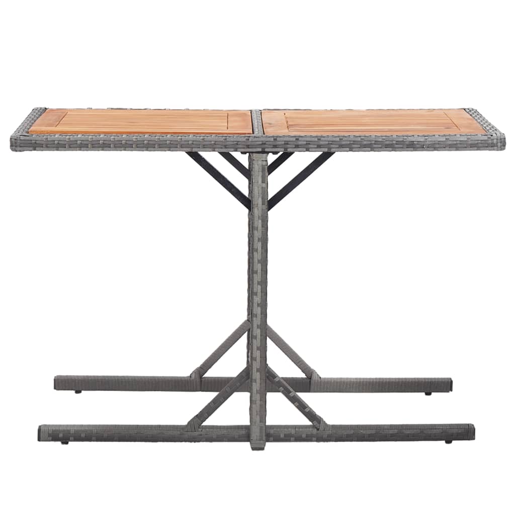 Anthracite braided resin anthracite and acacia wood table
