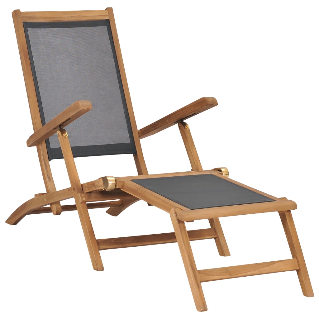 Terrace chair with solid black teak wood