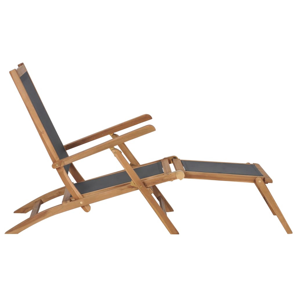 Terrace chair with solid black teak wood