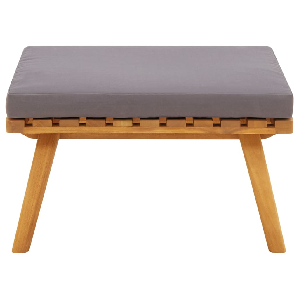 Garden footrest With 60x60x29 cm Acacia wood cushion