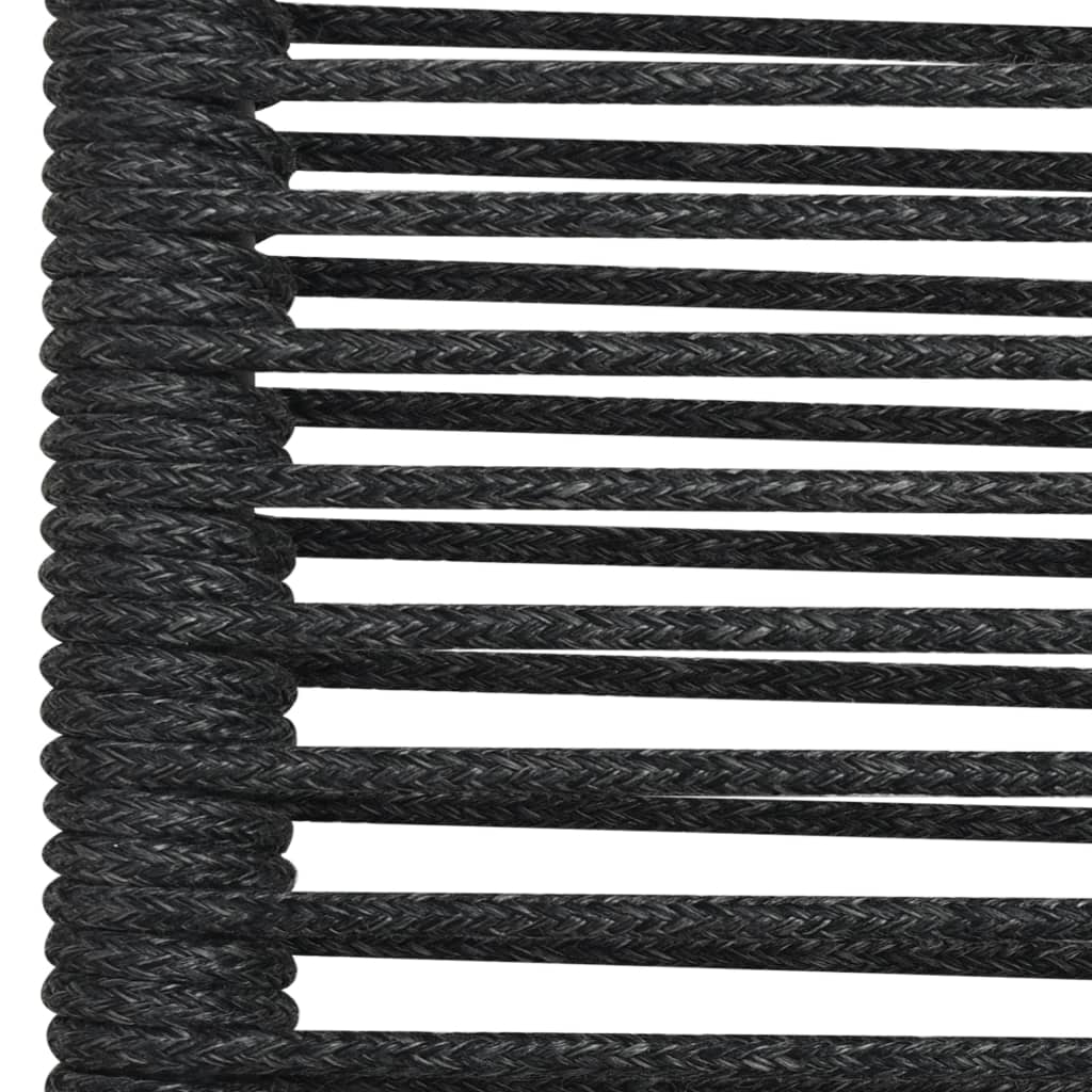 Exterior dinner furniture 9 pcs cotton rope and black steel