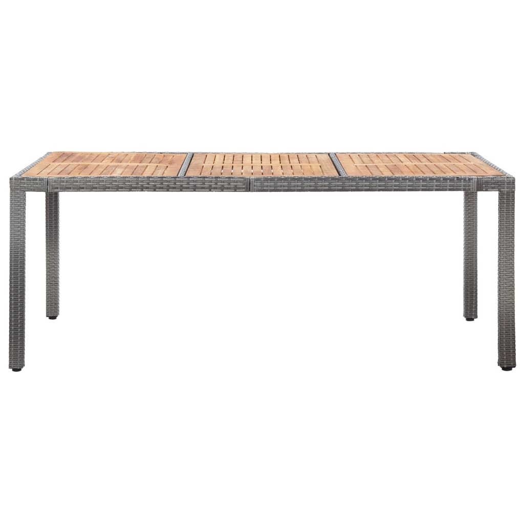 Mobilier à dîner de jardin 9pcs et coussins Résine tressée Gris