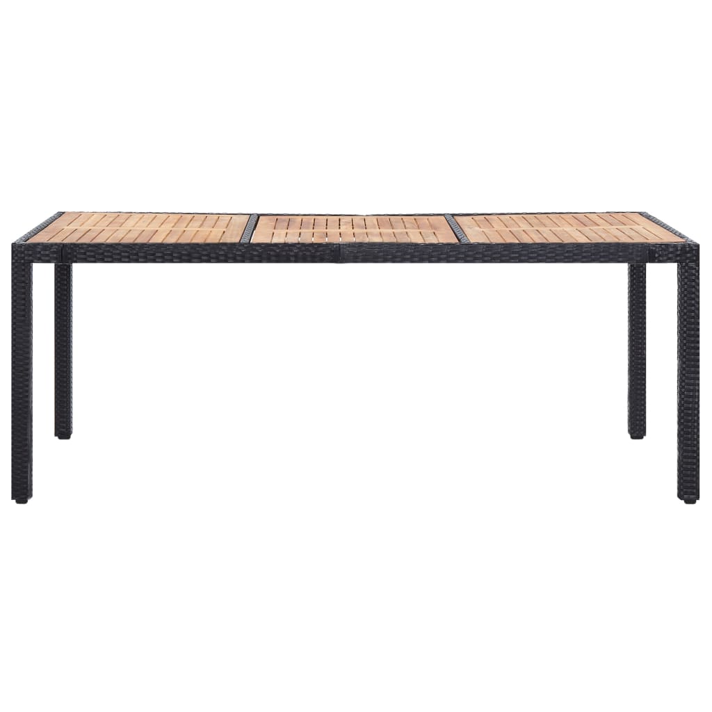 Mobilier à dîner de jardin 9pcs et coussins Résine tressée Noir