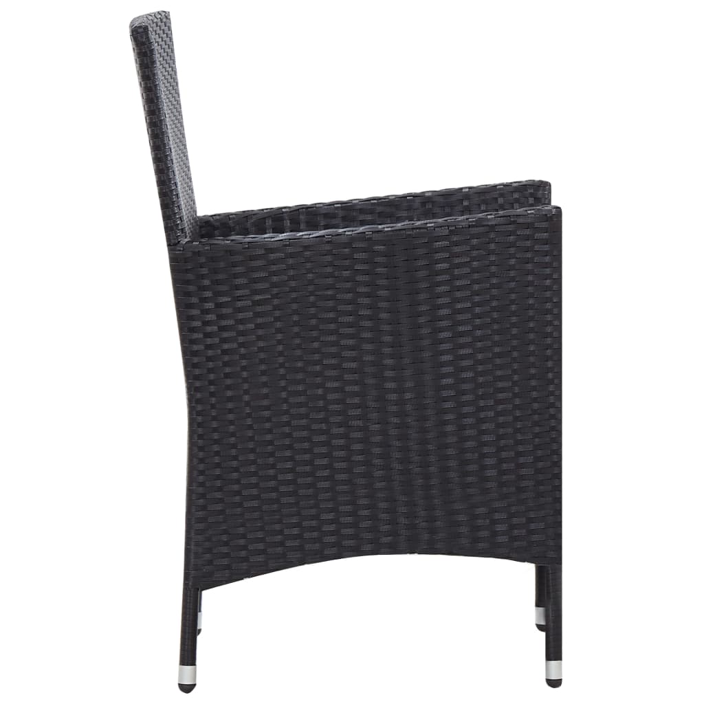 Mobilier à dîner de jardin 9pcs et coussins Résine tressée Noir