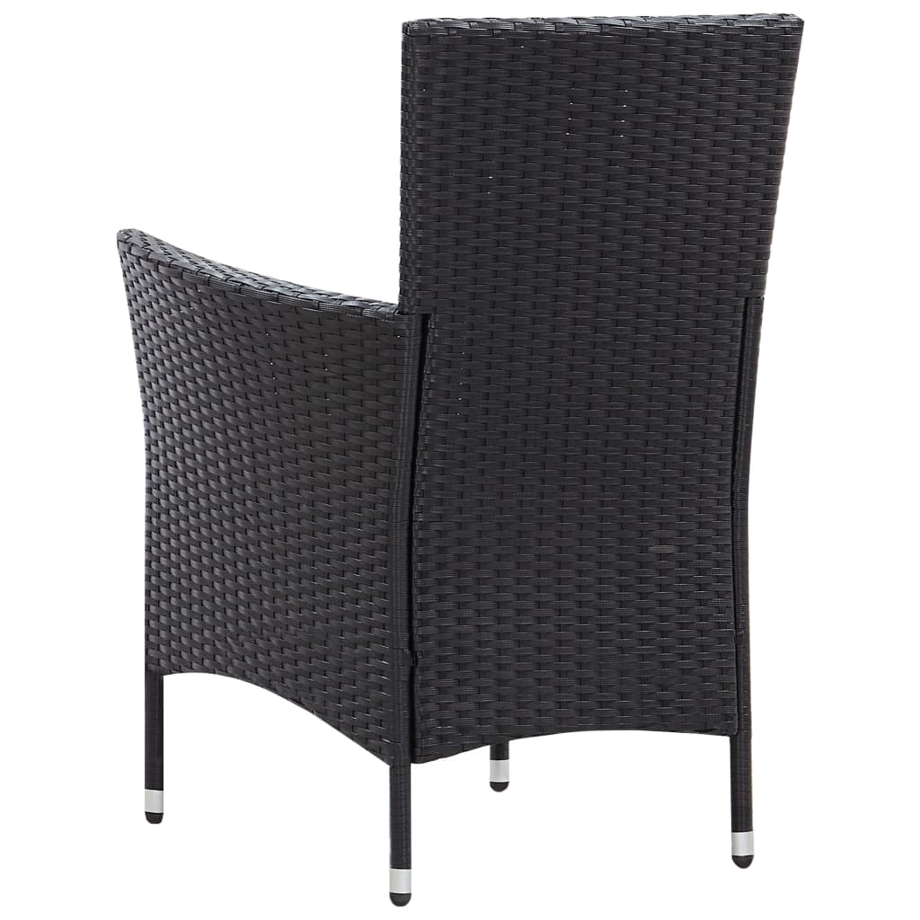 Mobilier à dîner de jardin 9pcs et coussins Résine tressée Noir