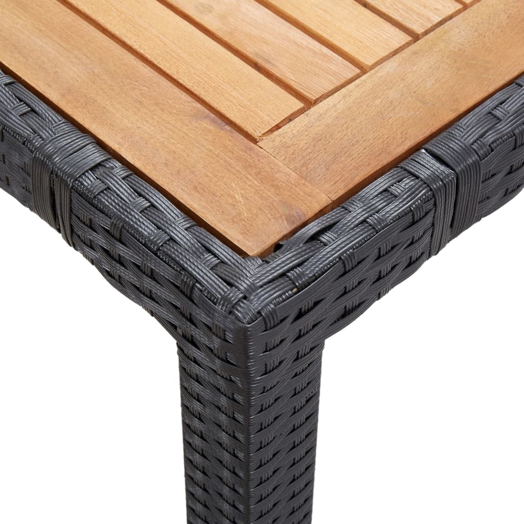 5 pcs garden furniture with black braided resin cushions