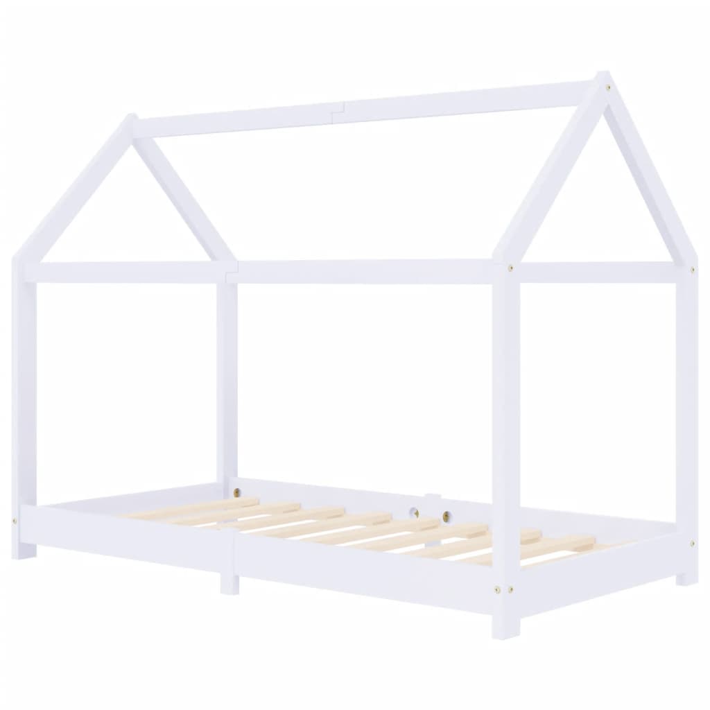 Solid pine wood white bed frame 80x160 cm
