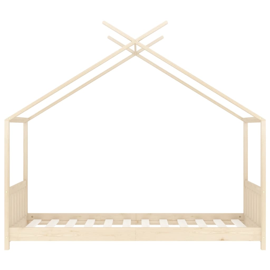 Solid pine wood child bed frame 70x140 cm