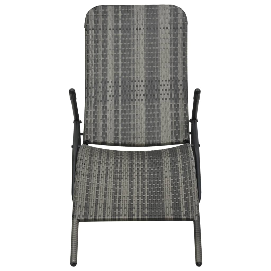 Grau geflochtener Harzfaltbarer Lounge Stuhl