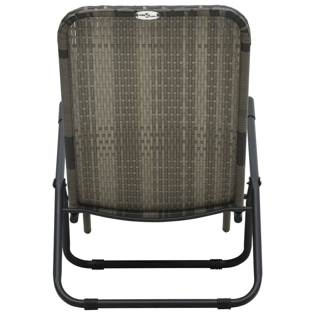 Grau geflochtener Harzfaltbarer Lounge Stuhl