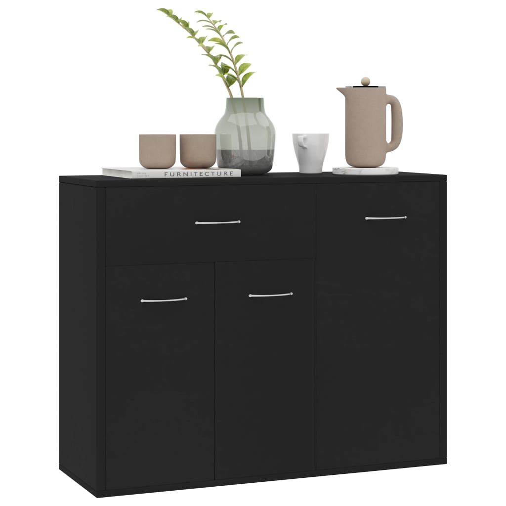 Black buffet 88x30x70 cm agglomerated