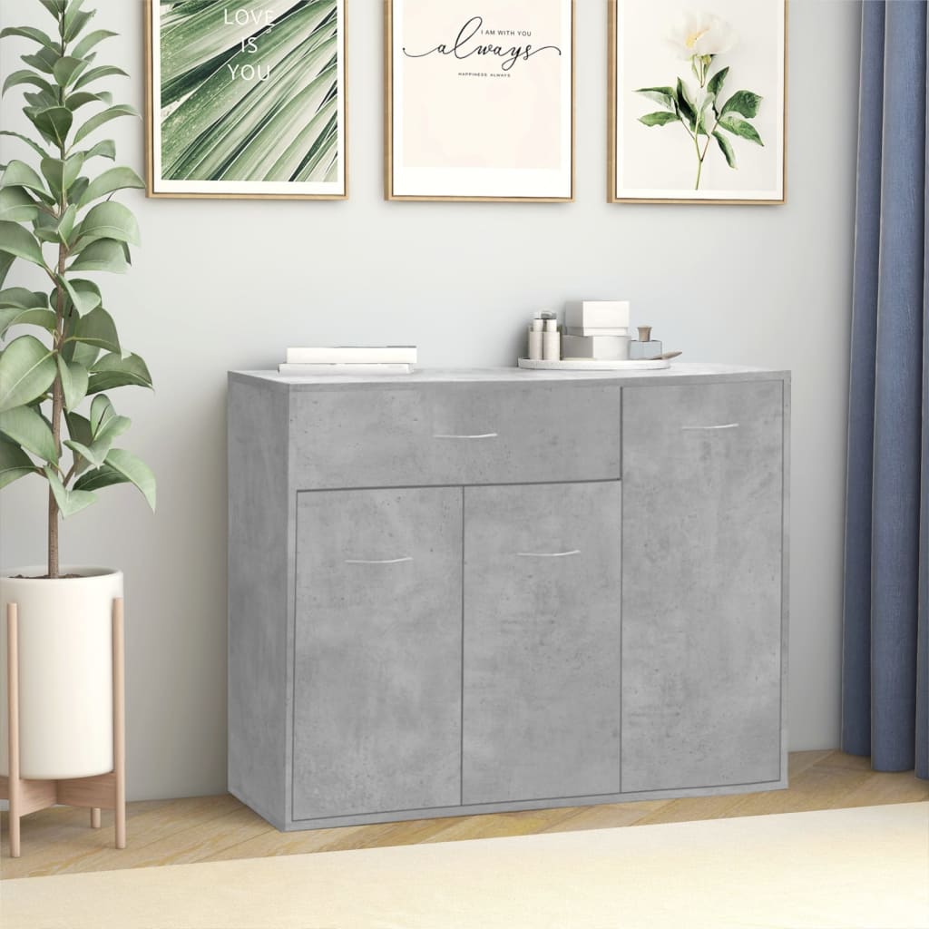 Concrete gray buffet 88x30x70 cm agglomerated