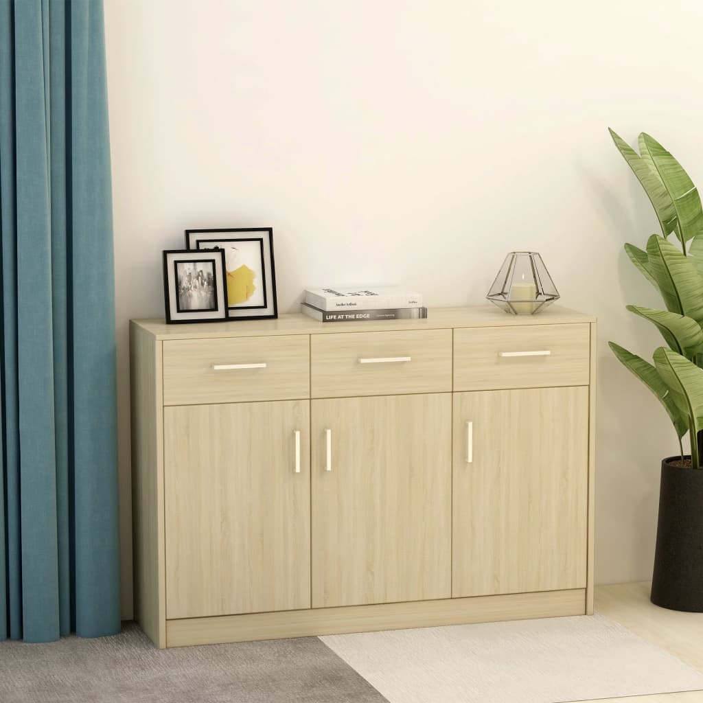 Credenza Rovere Sonoma 110x30x75 cm Truciolare