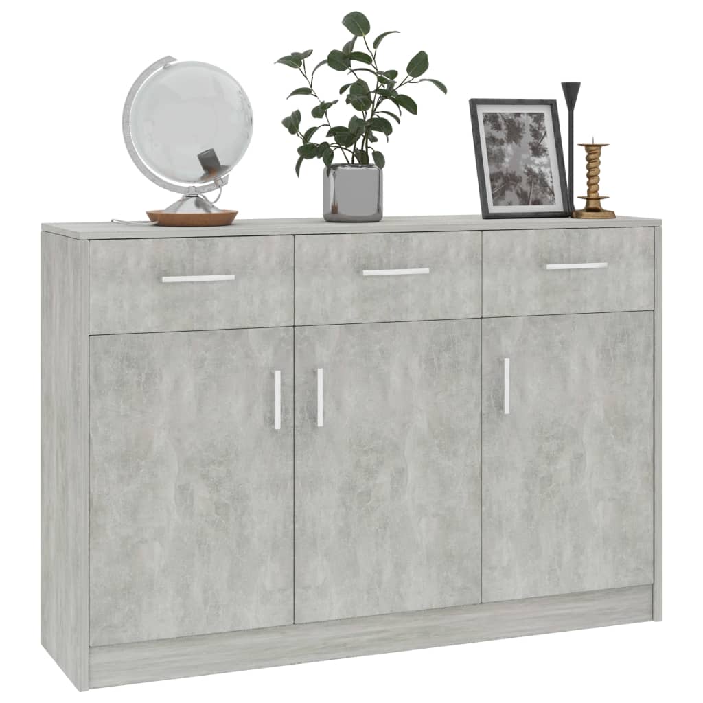 Buffet Gris béton 110x30x75 cm Aggloméré