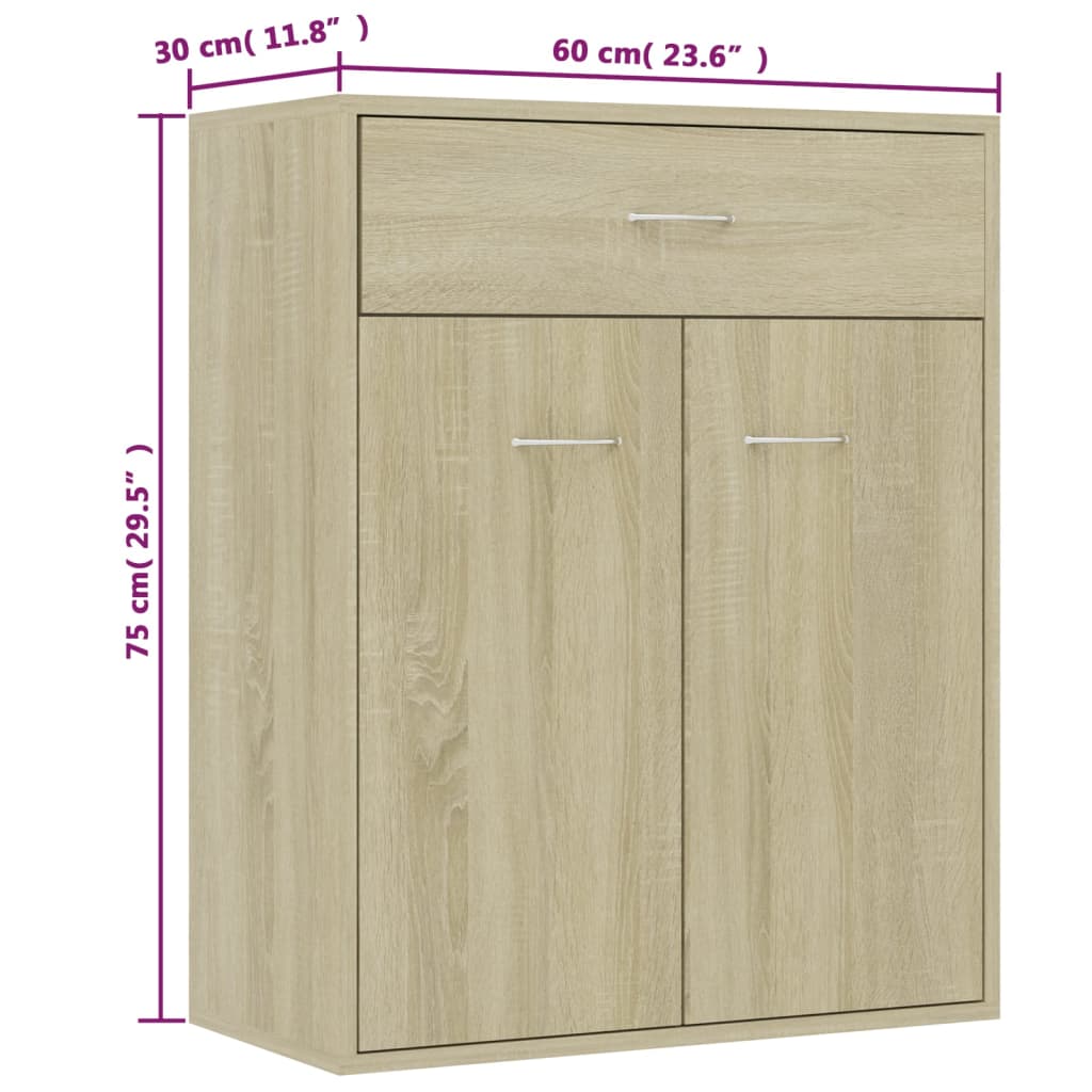 Sonoma Oak Buffet 60x30x75 cm agglomeriert