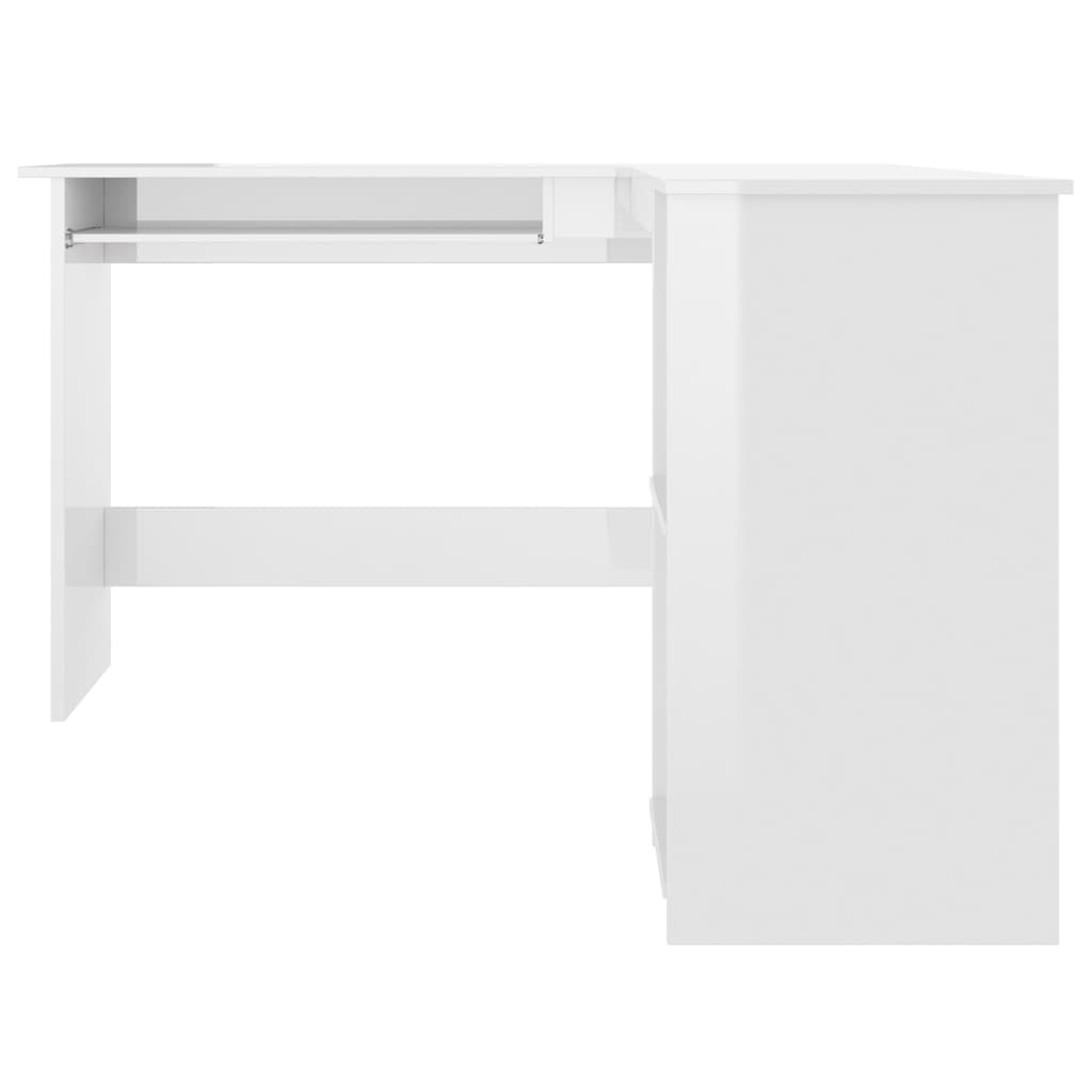 Corner Bureau Shape White Form 120x140x75cm Agglomerated
